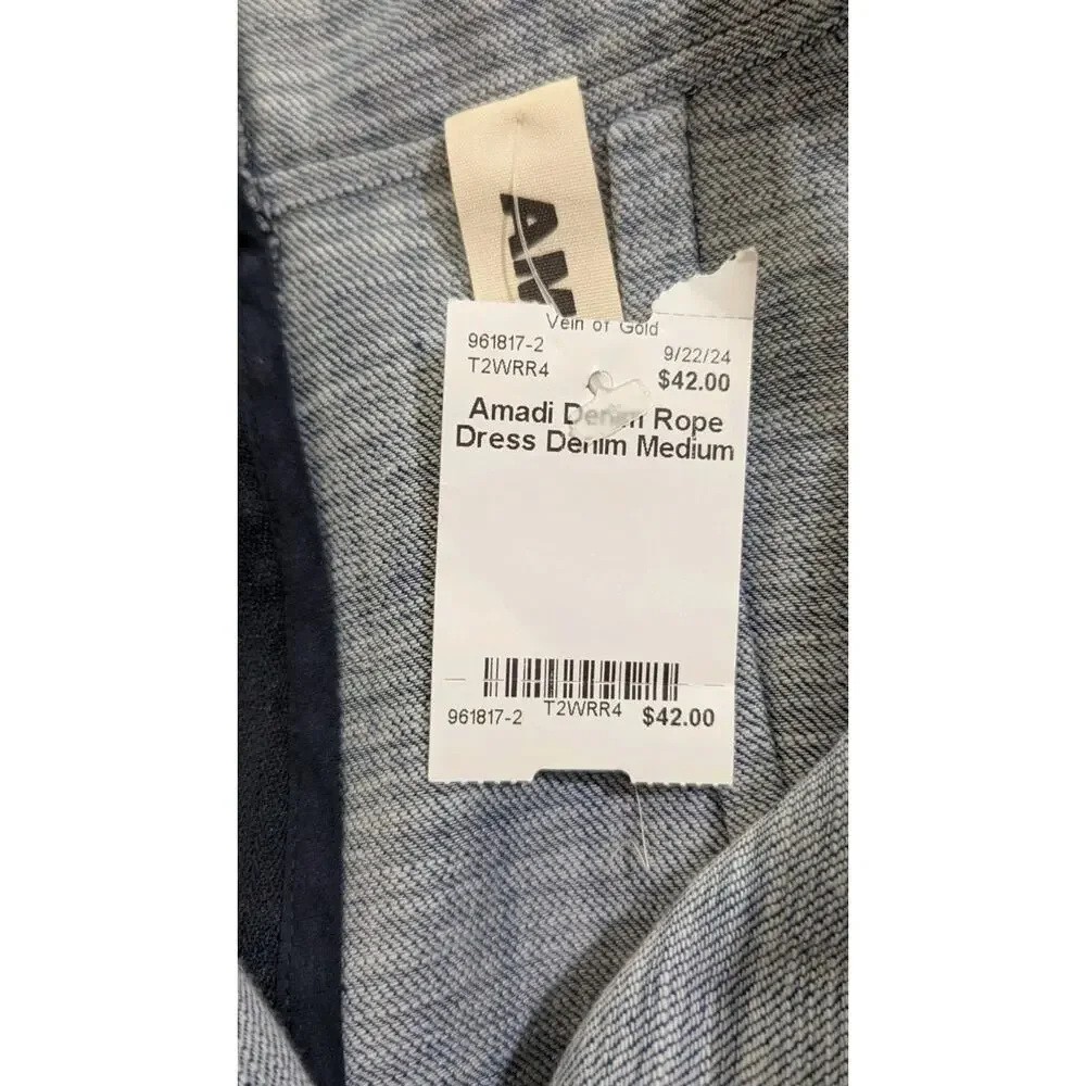 Amadi Anthropologie Denim Rope Strap Mini Dress Women Medium Blue Chambray W - Picture 7 of 8